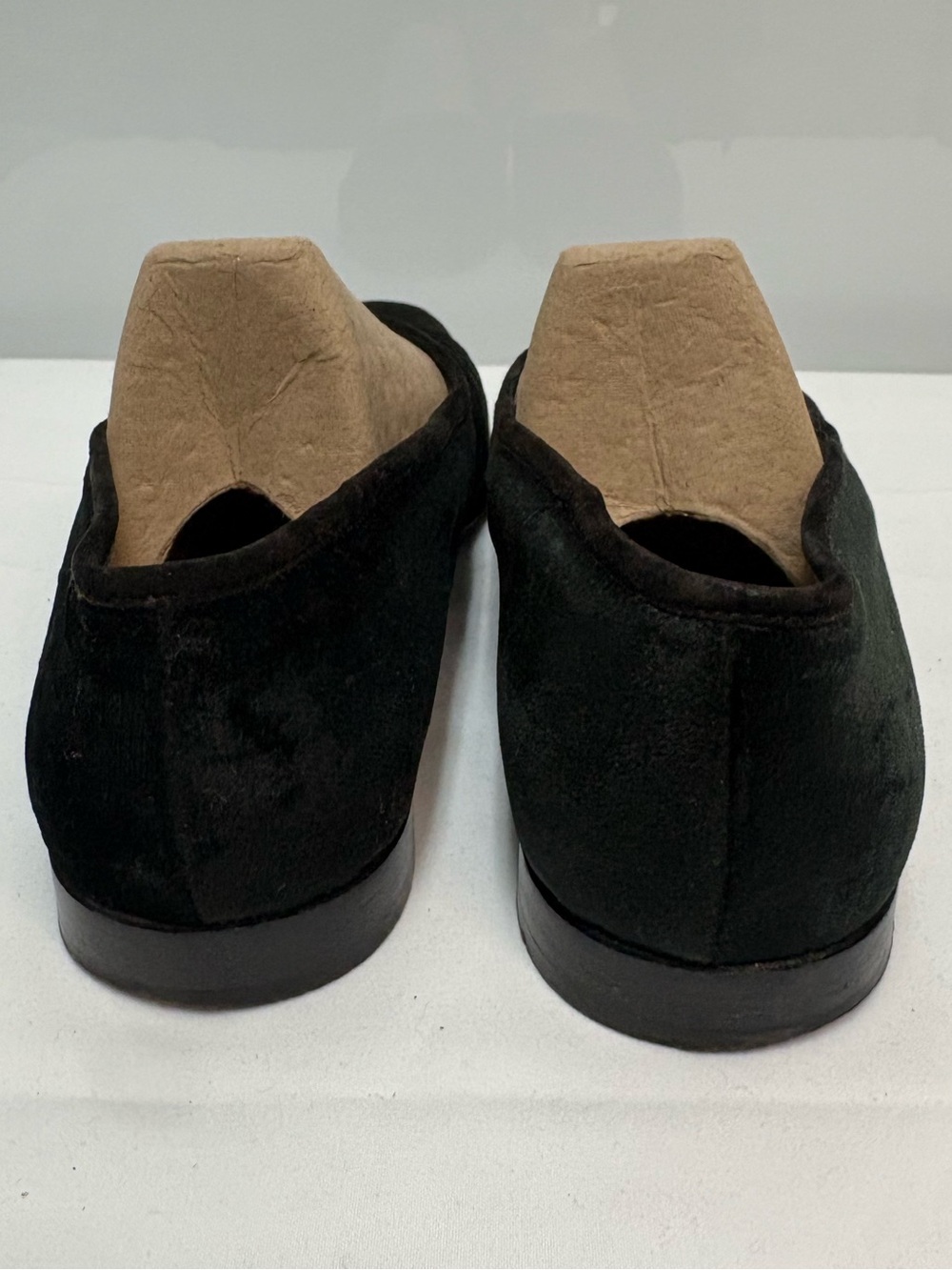 Salvatore Ferragamo Black Velvet Venetian Loafers Smoking Flats Size 7.5 C - Picture 3 of 10